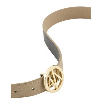 Armani Exchange Beige logo belt