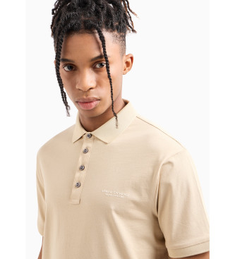 Armani Exchange Beigefarbenes Poloshirt aus Baumwolle