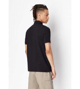Armani Exchange Klasyczna bawełniana koszulka polo w kolorze czarnym