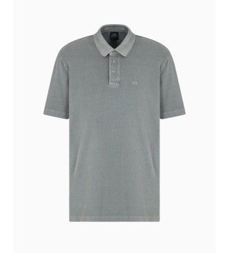 Armani Exchange Szara bawełniana koszulka polo