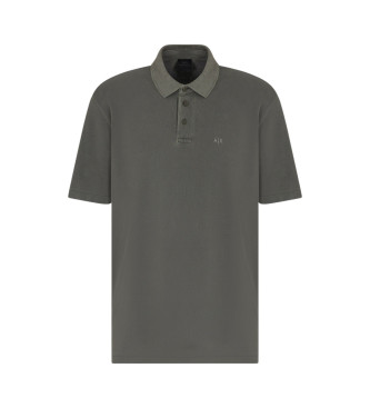 Armani Exchange Szara bawełniana koszulka polo