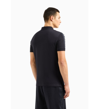 Armani Exchange Camisa plo com logtipo da marinha