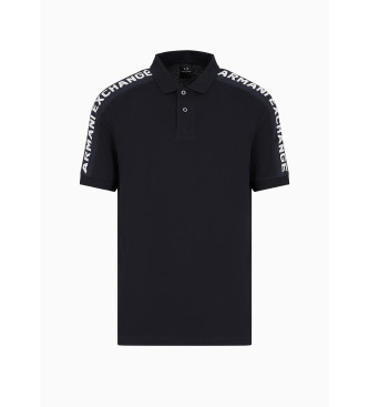 Armani Exchange Camisa plo com logtipo da marinha