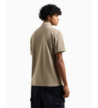 Armani Exchange Polo in cotone beige semplice