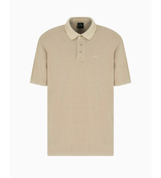 Armani Exchange Polo in cotone beige semplice