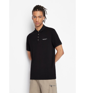 Armani Exchange Schwarzes Poloshirt aus Baumwolle