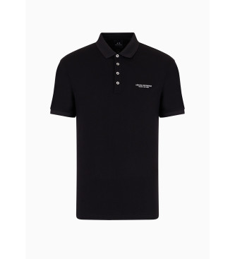 Armani Exchange Schwarzes Poloshirt aus Baumwolle