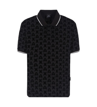 Armani Exchange Schwarzes Poloshirt aus Baumwolle