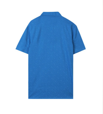 Armani Exchange Blau bedrucktes Poloshirt
