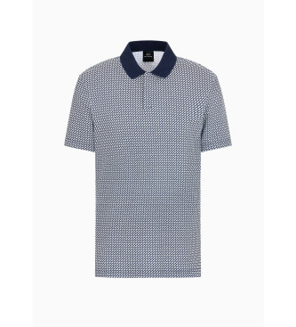 Armani Exchange Blue printed polo shirt
