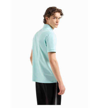 Armani Exchange Trkisfarbenes einfarbiges Poloshirt