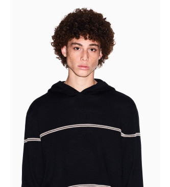 Armani Exchange Mornariški pulover s kapuco