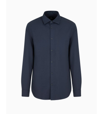 Armani Exchange Camisa Lisa azul-marinho