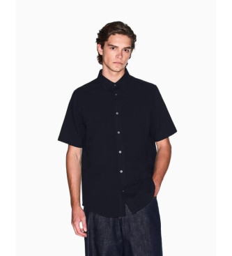 Armani Exchange Navy geverfd garen overhemd