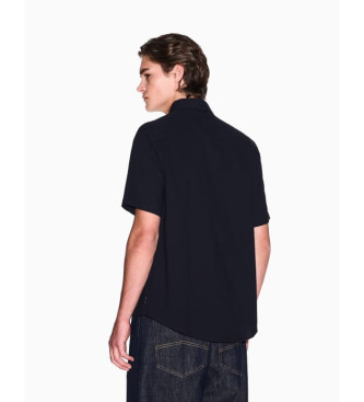 Armani Exchange Navy geverfd garen overhemd