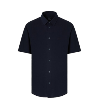 Armani Exchange Navy geverfd garen overhemd