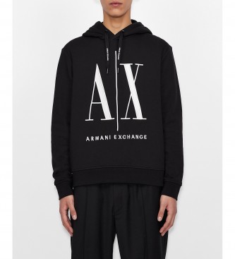 Armani Exchange ICON hooded sweatshirt black