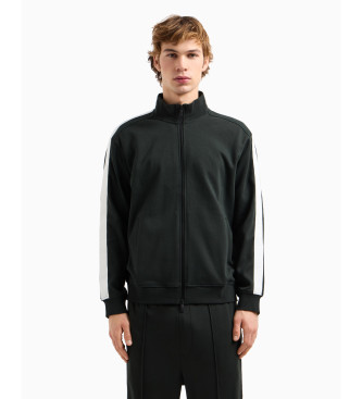 Armani Exchange Sweatshirt with full zip and black logo strips