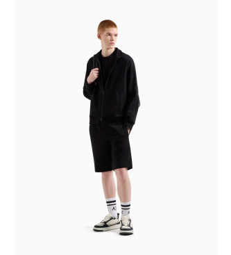 Armani Exchange Camisola preta com fecho de correr