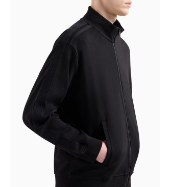 Armani Exchange Camisola preta com fecho de correr