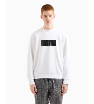Armani Exchange Sudadera con logotipo en vinilo blanco