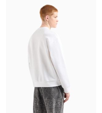 Armani Exchange Sudadera con logotipo en vinilo blanco