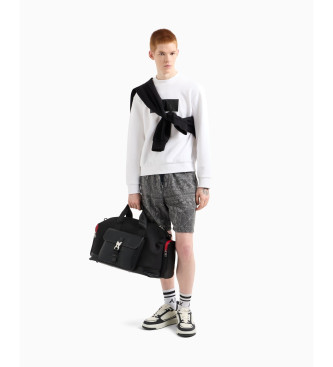 Armani Exchange Sudadera con logotipo en vinilo blanco