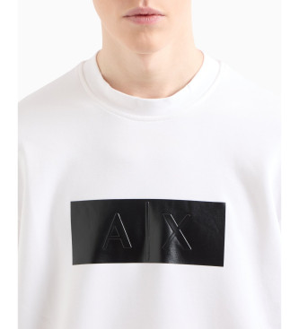 Armani Exchange Sudadera con logotipo en vinilo blanco