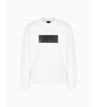 Armani Exchange Sudadera con logotipo en vinilo blanco
