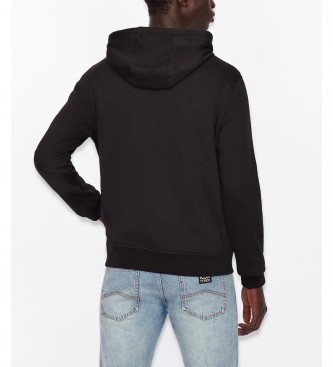 Armani Exchange Katoenen sweatshirt open en met capuchon zwart