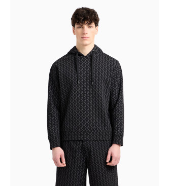 Armani Exchange Felpa in cotone nero