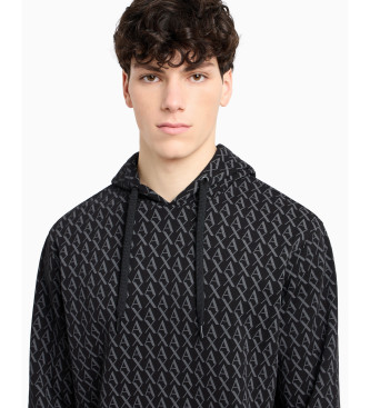 Armani Exchange Felpa in cotone nero