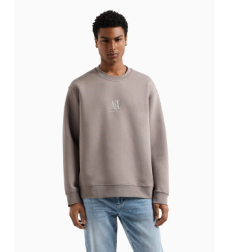 Armani Exchange Sweat-shirt beige  col ras du cou