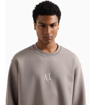 Armani Exchange Sweat-shirt beige  col ras du cou