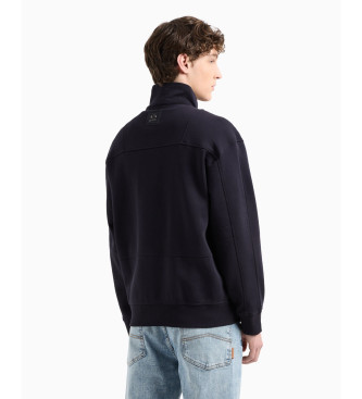 Armani Exchange Sudadera en mezcla de algodn reforzado marino