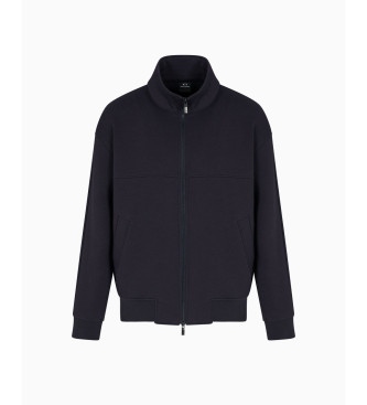 Armani Exchange Sudadera en mezcla de algodn reforzado marino