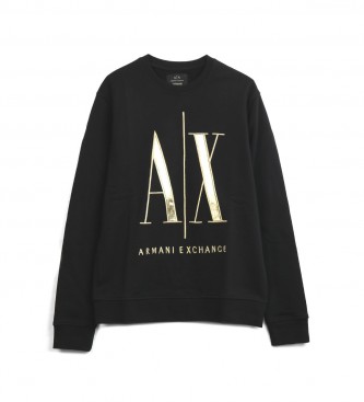 Armani Exchange Ícone de camisola com o logótipo preto