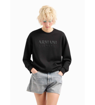 Armani Exchange Ensfarvet sort sweatshirt
