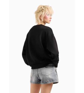 Armani Exchange Einfarbiges schwarzes Sweatshirt