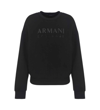 Armani Exchange Enfrgad svart sweatshirt