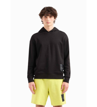 Armani Exchange Enfrgad svart sweatshirt