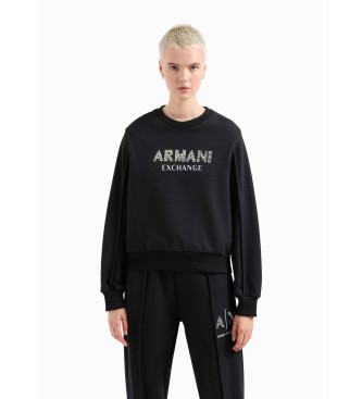 Armani Exchange Sweat-shirt noir avec logo