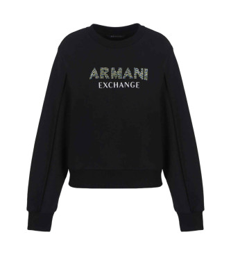 Armani Exchange Črna majica z logotipom