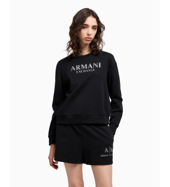 Armani Exchange Sweater Logo zwart