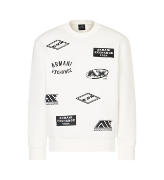 Armani Exchange Sudadera Logos blanco