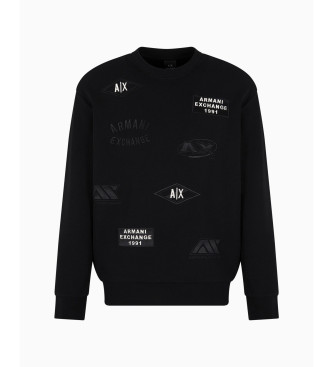 Armani Exchange Sudadera Logotipos negro