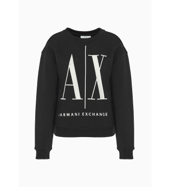Armani Exchange French Terry gestricktes Sweatshirt schwarz