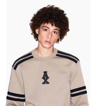 Armani Exchange Sweatshirt i strkbomuld taupe