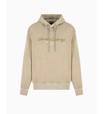 Armani Exchange Sudadera de algodn francs beige