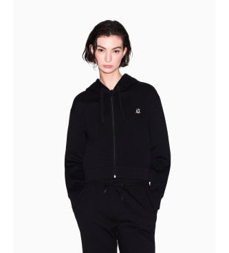 Armani Exchange Icon kort sweatshirt med htte sort